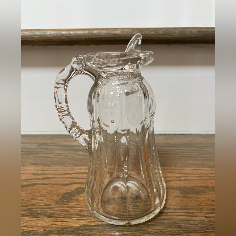 vintage handmade glass syrup pitcher